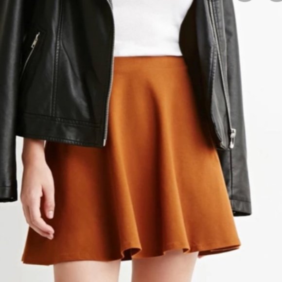Forever 21 Dresses & Skirts - Camel Brown Mini Skater Skirt